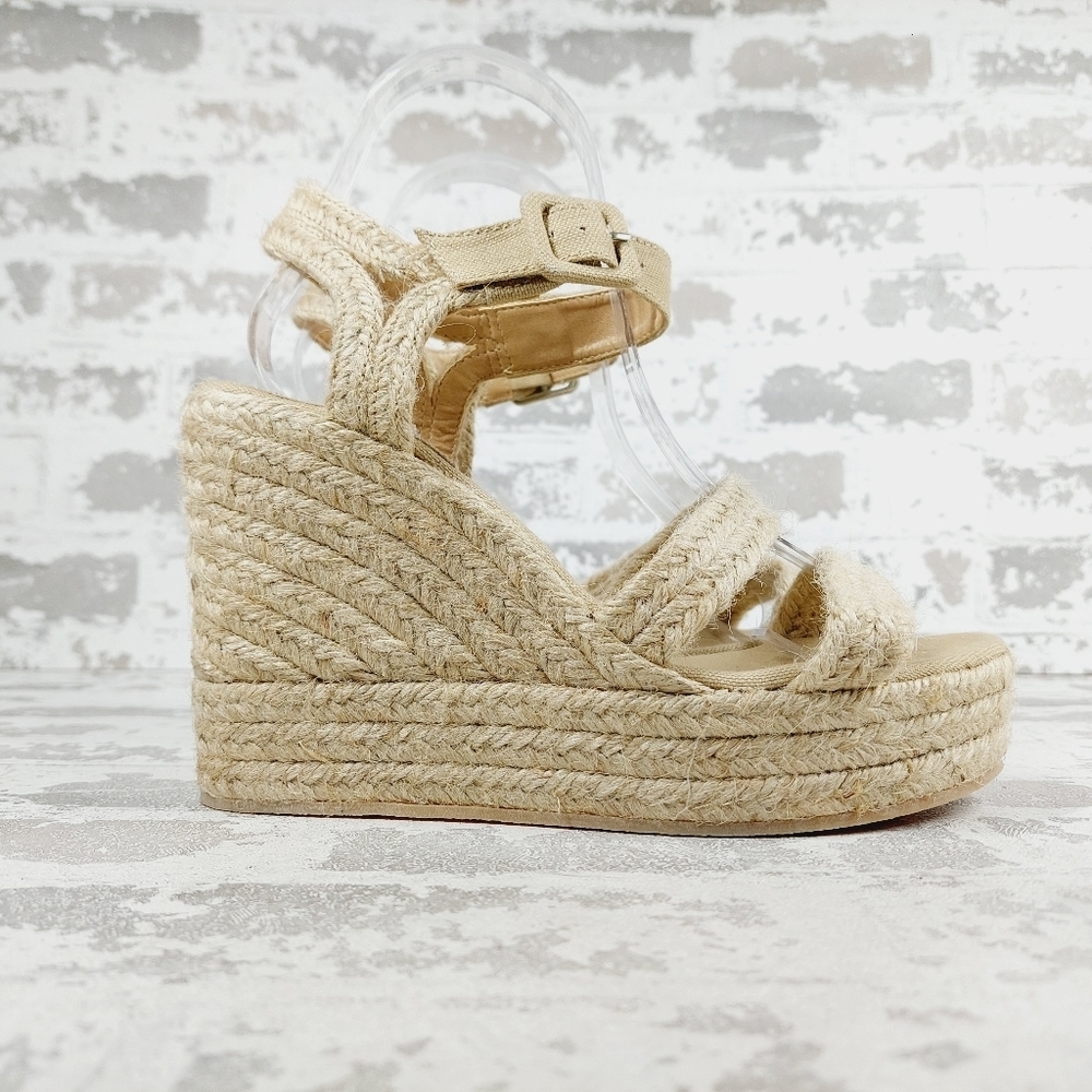 NEW Jeffrey Campbell’s Braided Espadrilles Buckle Ankle Strap Wedge Sandals D811 - Picture 5 of 11
